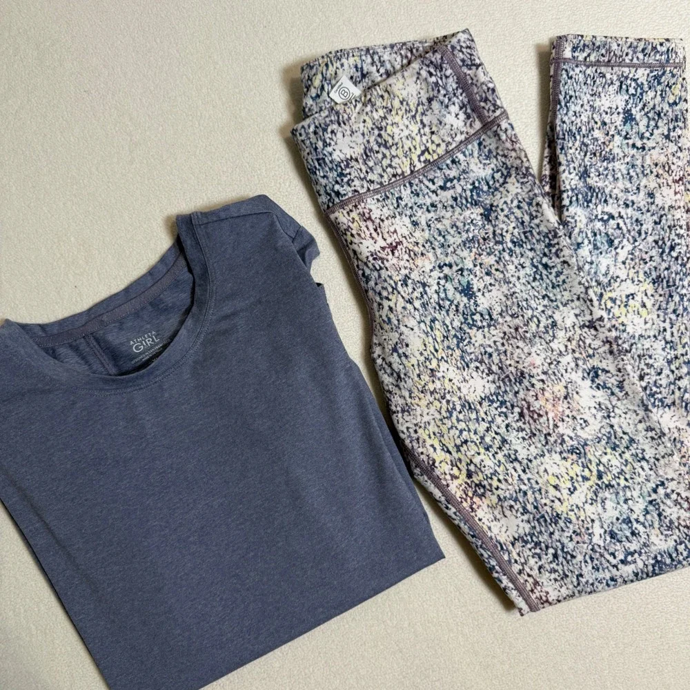 Athleta Girl Active Set Top‎ and Leggings Athletic Wear Purple Extra Large XL